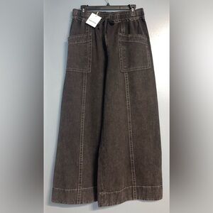 Mittoshop Black Mineral Wash Denim - Wide Leg - Size Large - NWT